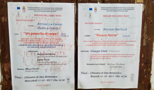 “Siete malate curatevi”, scritte sessiste sulle locandine dei Presidi del Libro