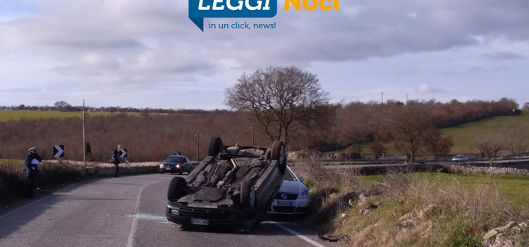 Auto sbanda e si ribalta sulla Noci – Gioia del Colle